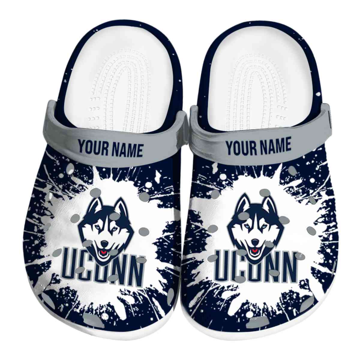 UConn Huskies NCAA Sport Crocs Crocband Clogs Shoes Comfortable For Men Women and Kids