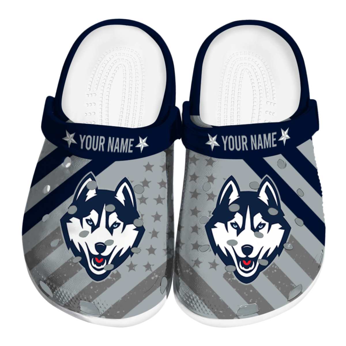 UConn Huskies NCAA Sport Crocs Crocband Clogs Shoes Comfortable For Men Women and Kids