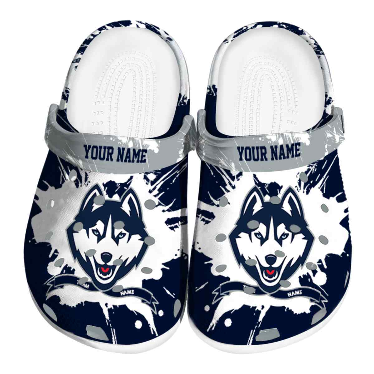 UConn Huskies NCAA Sport Crocs Crocband Clogs Shoes Comfortable For Men Women and Kids