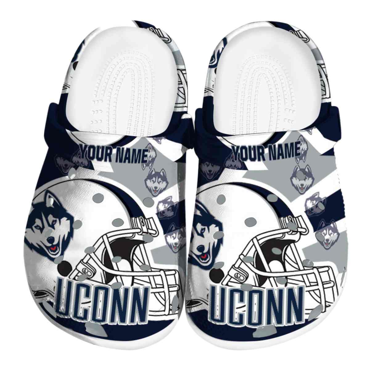 UConn Huskies NCAA Sport Crocs Crocband Clogs Shoes Comfortable For Men Women and Kids