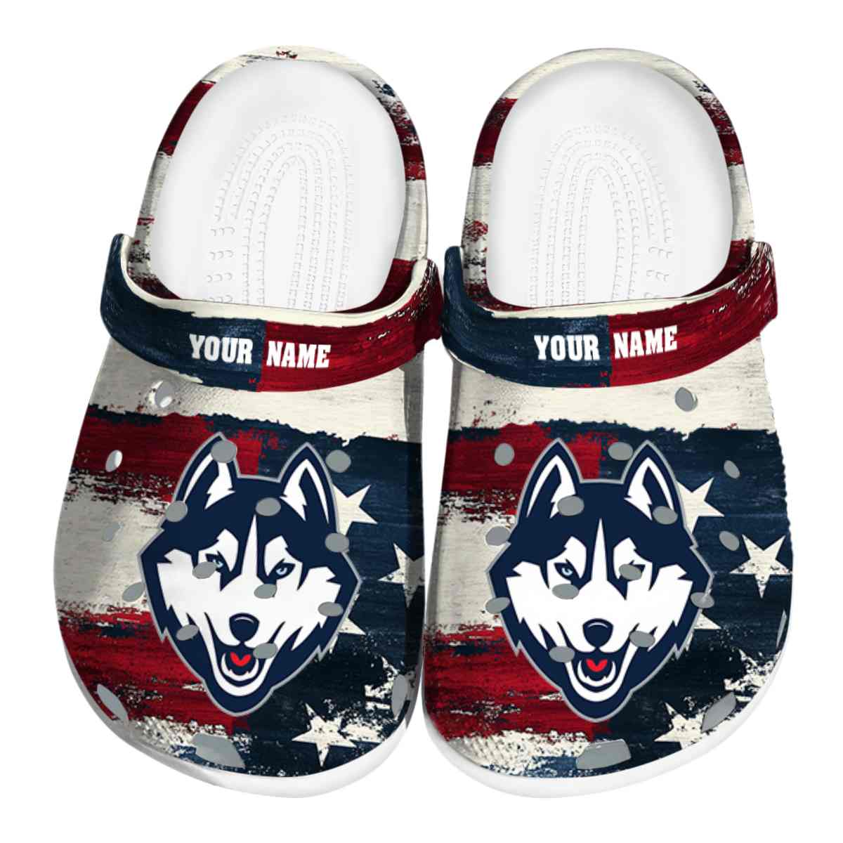 UConn Huskies NCAA Sport Crocs Crocband Clogs Shoes Comfortable For Men Women and Kids