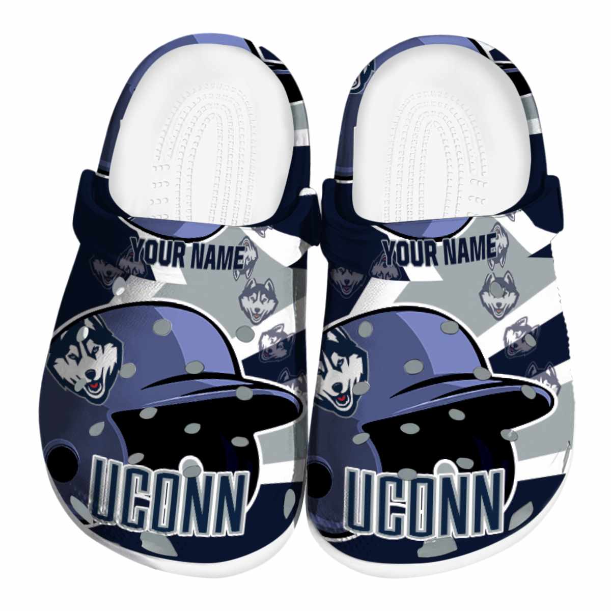 UConn Huskies NCAA Sport Crocs Crocband Clogs Shoes Comfortable For Men Women and Kids