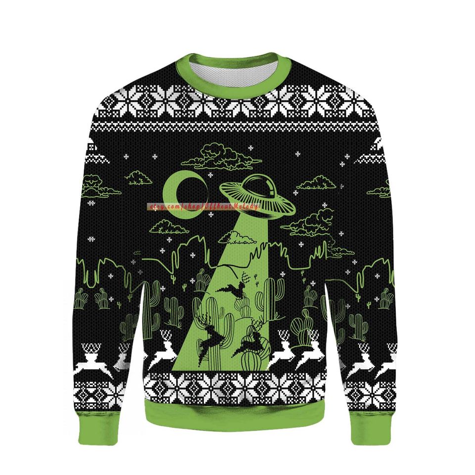 UFO Holographic Ugly 3D Sweater