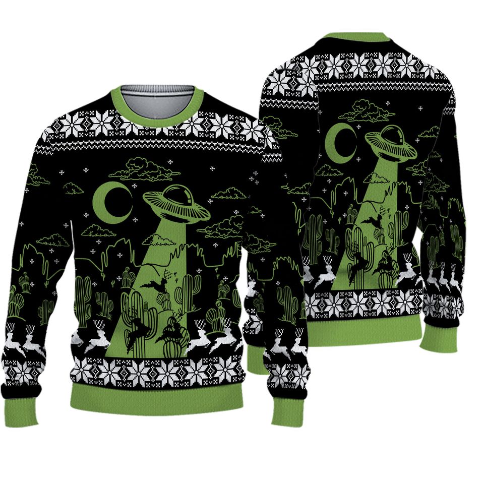 UFO Holographic Ugly Sweater