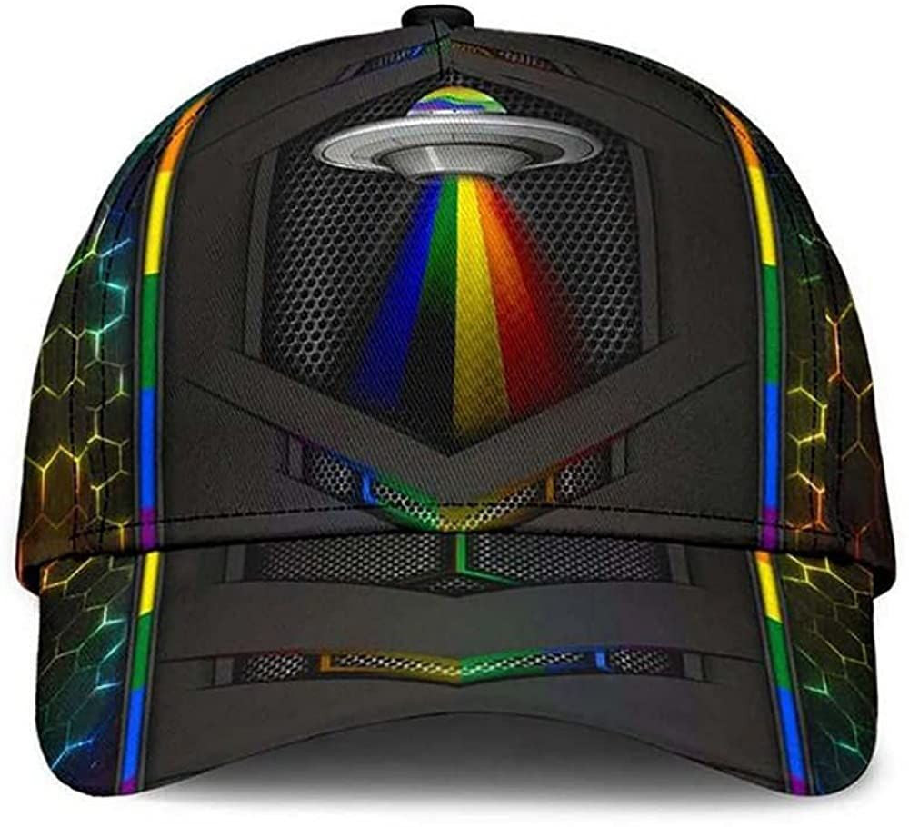 UFO LGBT Colorful Simple And Beautiful 3D Printed Unisex Hat Classic Cap for Gay LGBT Pride Trucker Hats Custom Hats Gifts For Men & Women