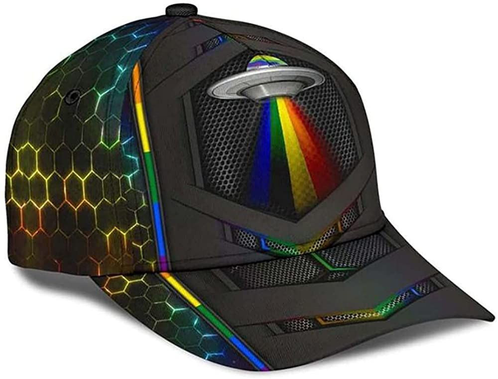 UFO LGBT Colorful Simple And Beautiful 3D Printed Unisex Hat Classic Cap for Gay LGBT Pride Trucker Hats Custom Hats Gifts For Men & Women