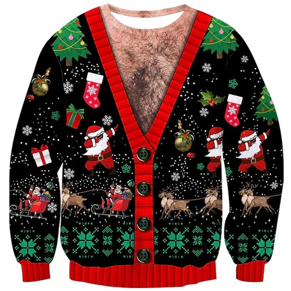 Ugly Christmas Green 3D Print Funny Sweatshirt New In Party Xmas Sweatshirt