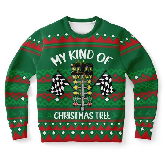 Ugly Christmas Sweater, drag racing christmas - Image 3