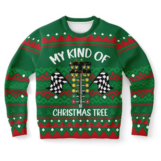 Ugly Christmas Sweater, drag racing christmas - Image 4