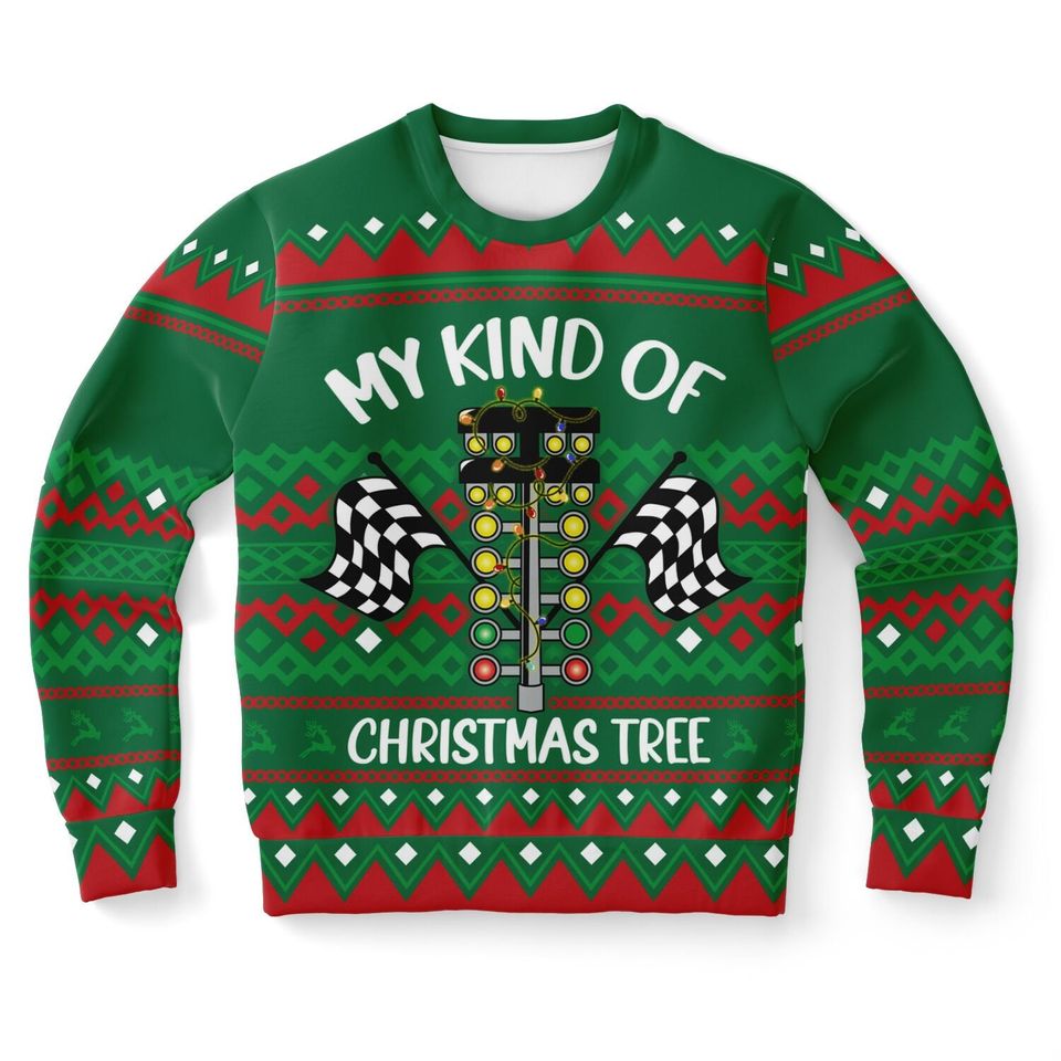 Ugly Christmas Sweater, drag racing christmas - Image 2