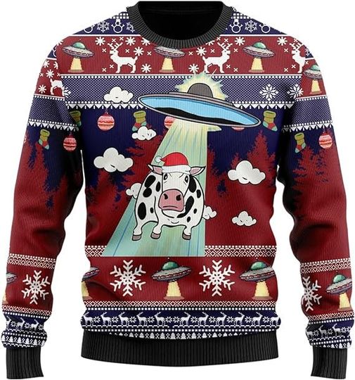 Ugly Christmas Sweater For Women, Alien Mens Funny Ugly Sweater - Image 7
