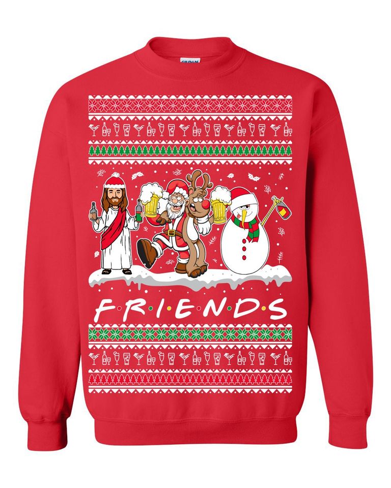 Ugly Christmas Sweater FRIENDS Christmas Unisex Sweatshirt - Image 3