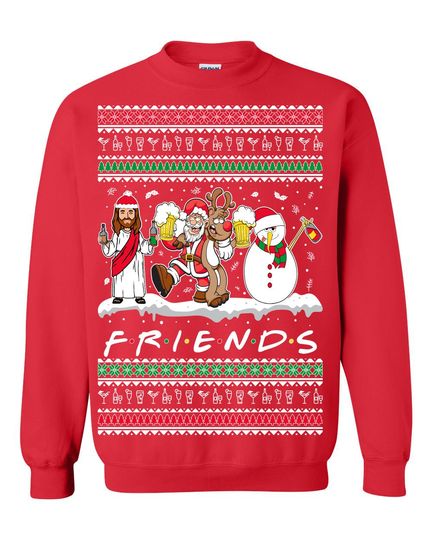 Ugly Christmas Sweater FRIENDS Christmas Unisex Sweatshirt - Image 6