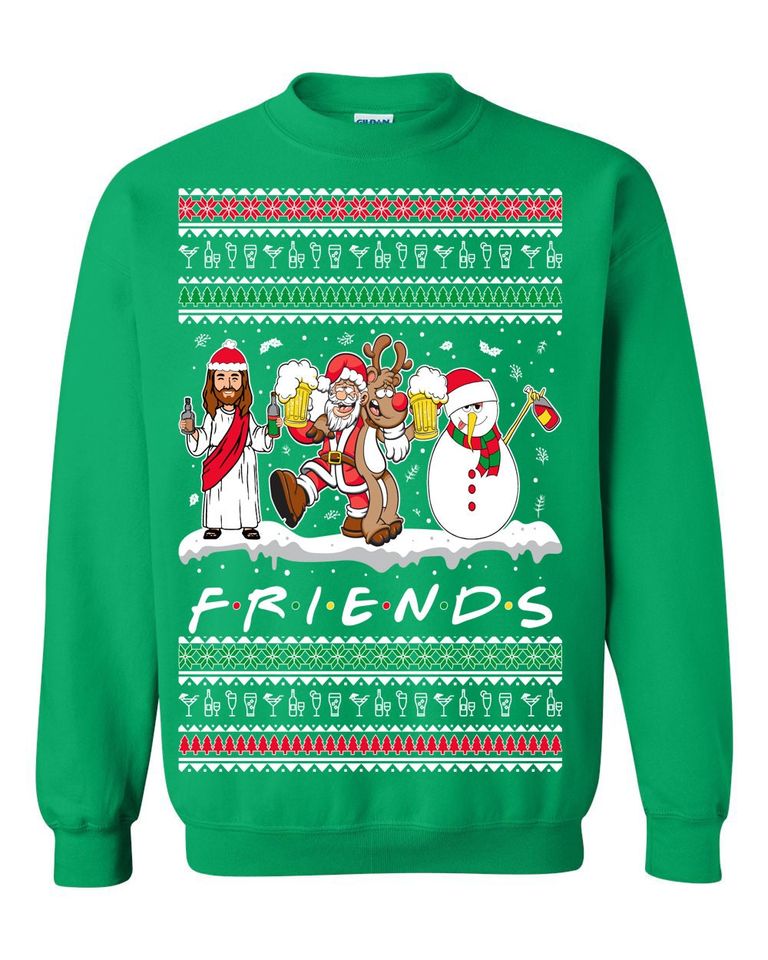 Ugly Christmas Sweater FRIENDS Christmas Unisex Sweatshirt - Image 2
