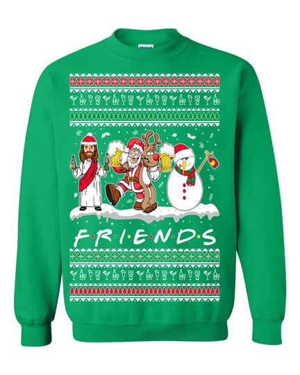 Ugly Christmas Sweater FRIENDS Christmas Unisex Sweatshirt - Image 5