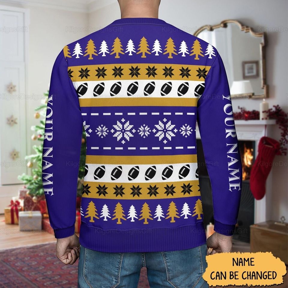 Ugly Christmas Sweater Men, Personalized Baltimore Christmas Sweater - Image 5