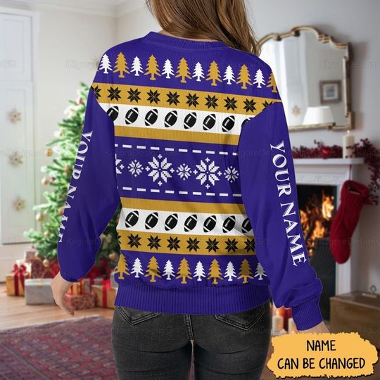 Ugly Christmas Sweater Men, Personalized Baltimore Christmas Sweater - Image 8