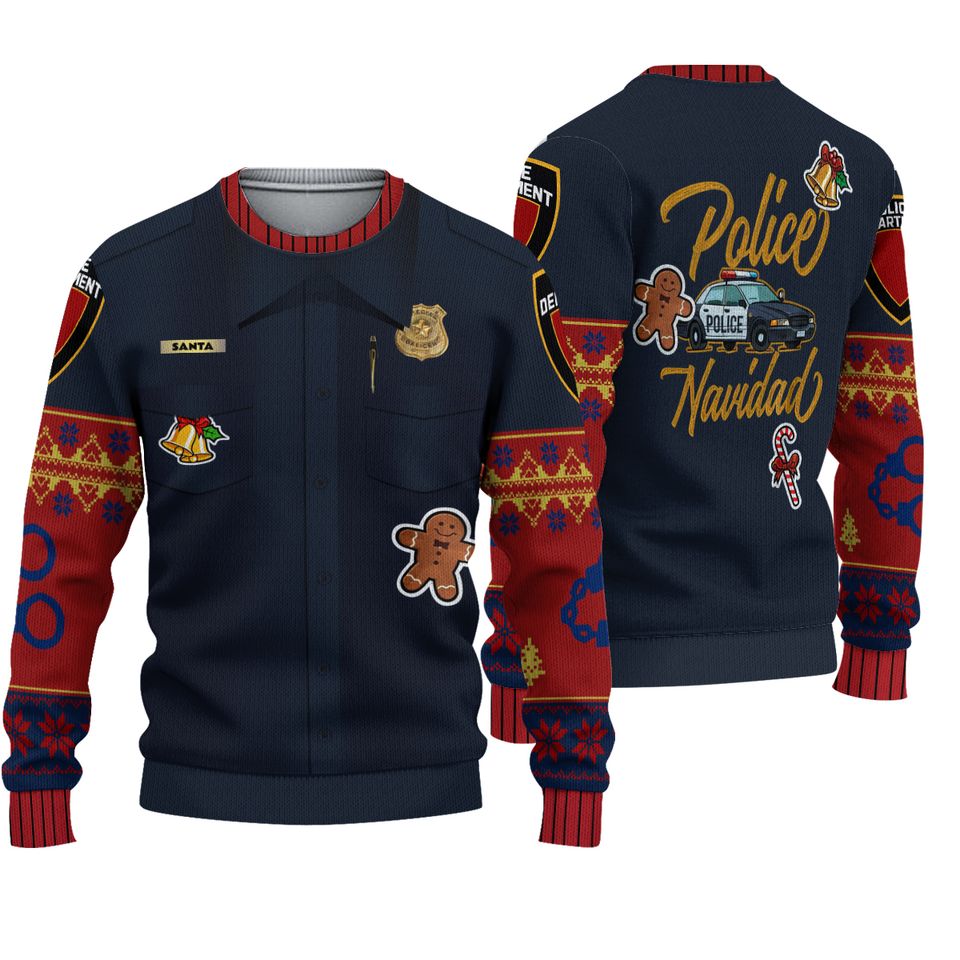 Ugly Christmas Sweater, Police Navidad