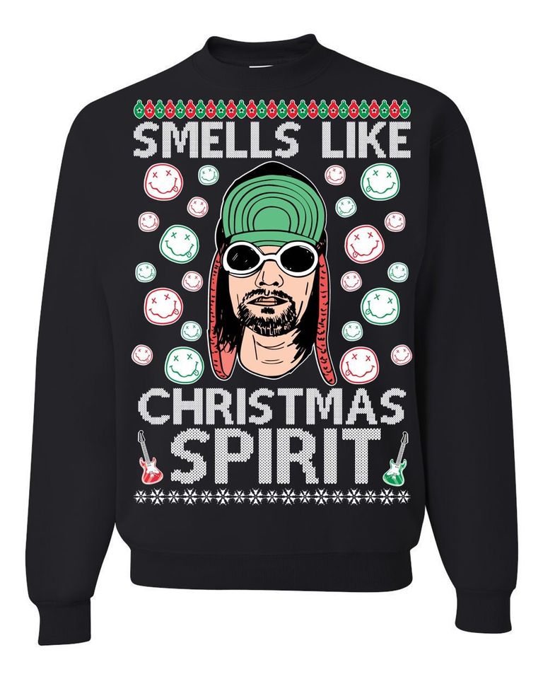 Ugly Christmas Sweater Smells Like Christmas Spirit Unisex Sweatshirt