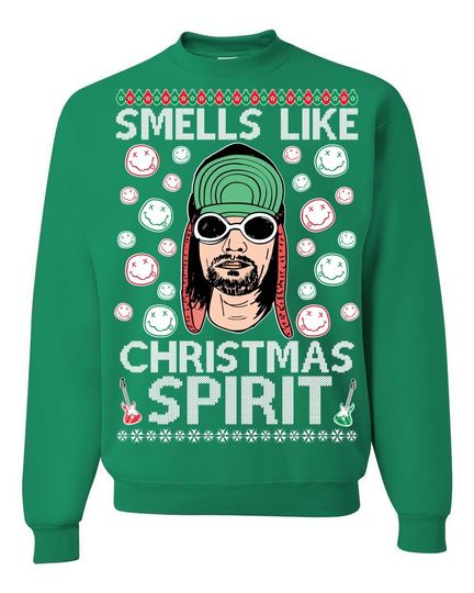 Ugly Christmas Sweater Smells Like Christmas Spirit Unisex Sweatshirt - Image 5