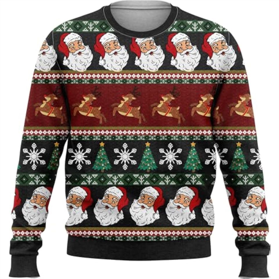 Ugly Christmas Sweaters Green Jumpers 3D Funny Printed Holiday Party Xmas