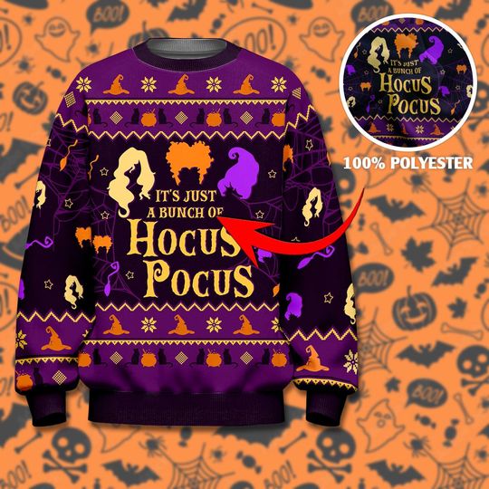 Ugly Christmas Sweaters Unisex Halloween Classic Witches Film - Image 10