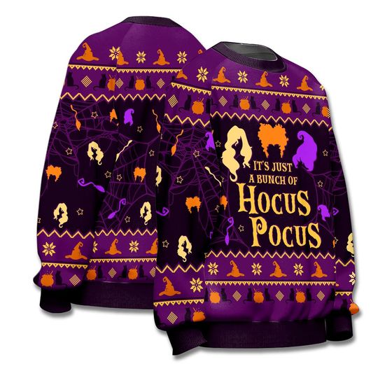 Ugly Christmas Sweaters Unisex Halloween Classic Witches Film - Image 9