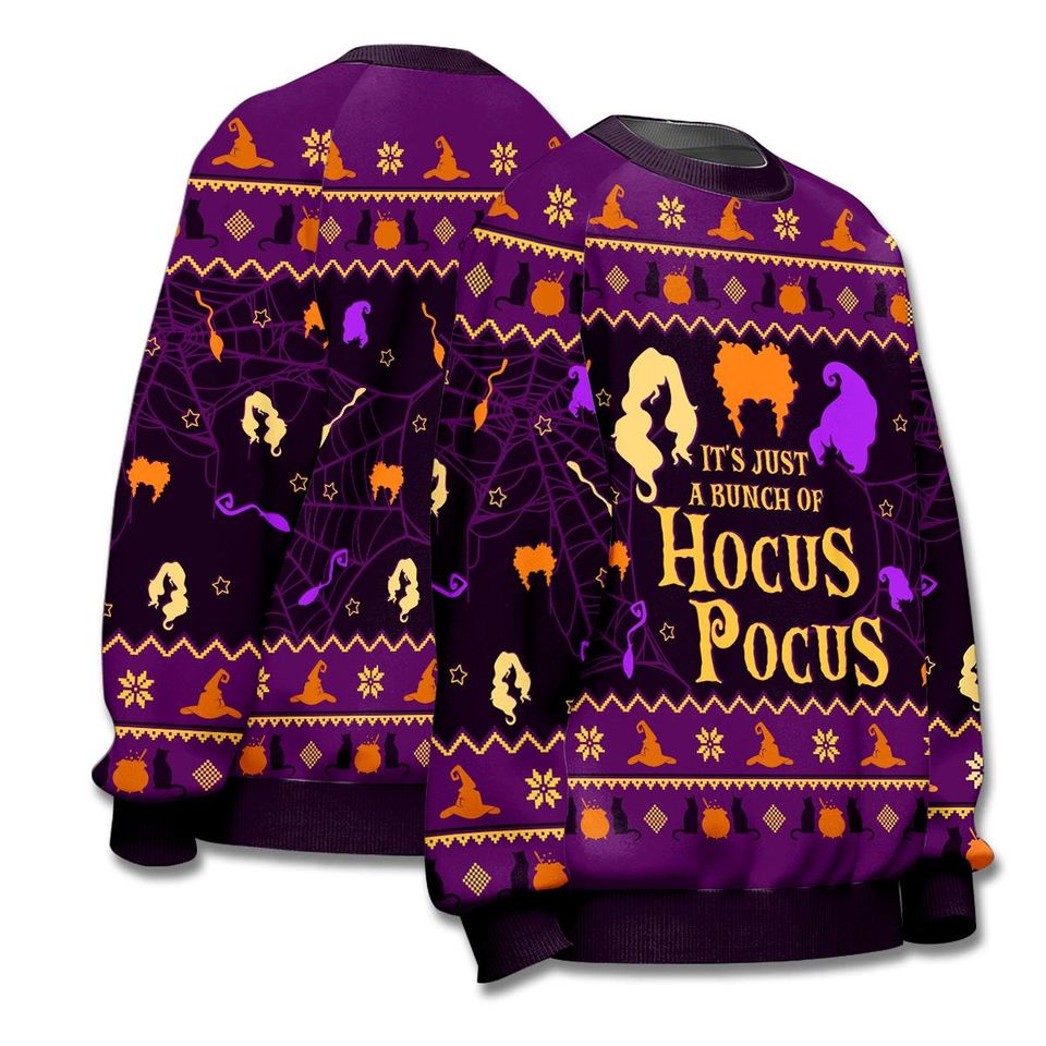 Ugly Christmas Sweaters Unisex Halloween Classic Witches Film - Image 2