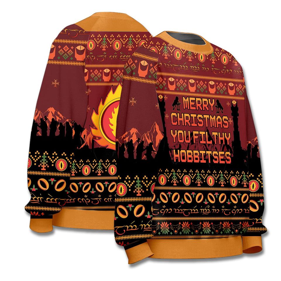Ugly Christmas Sweaters Unisex LOTR Movie 3D Printed Shirts Hobbitses
