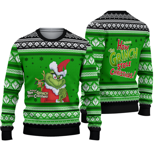 Ugly funny character Christmas Sweater Seuss Geisel How - Image 2