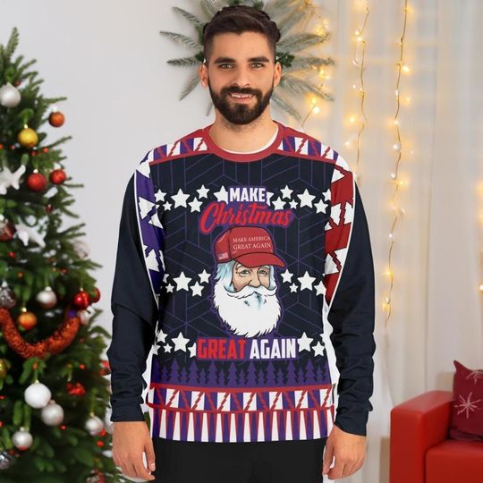 Ugly Sweater: Make Christmas Great Again Sweatshirt - Image 12
