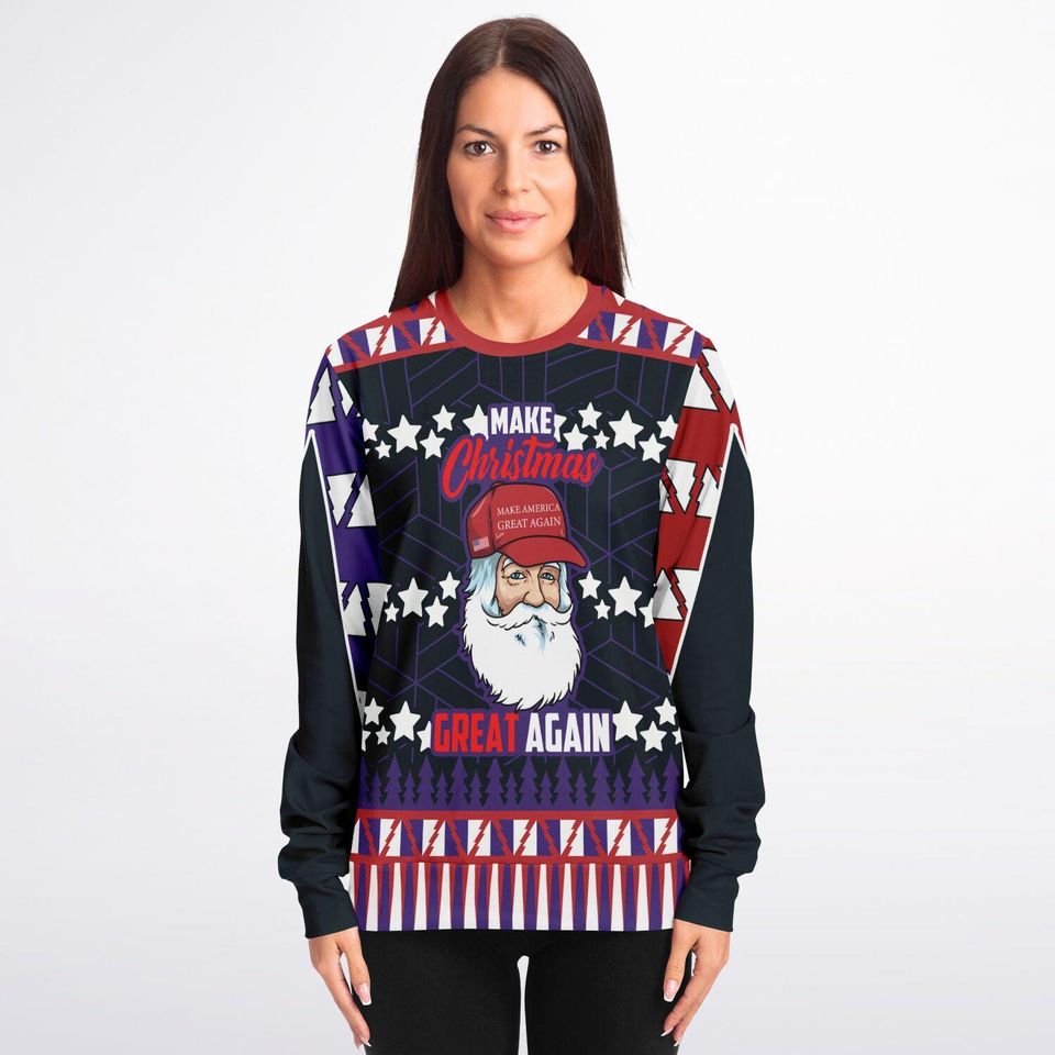 Ugly Sweater: Make Christmas Great Again Sweatshirt - Image 4
