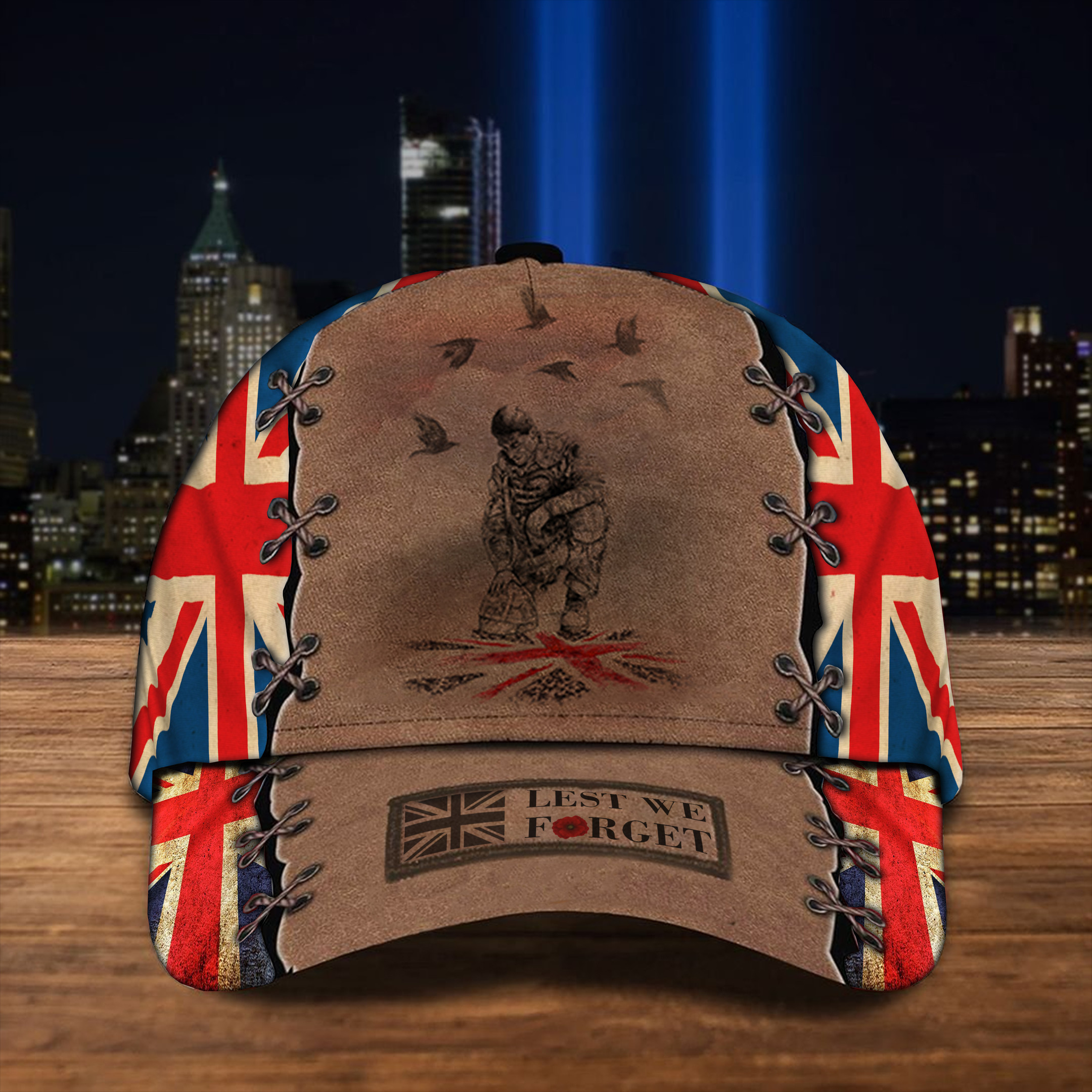 UK Veteran Lest We Forget Hat Patriotic Honor Fallen British United Kingdom Soldiers Veterans Trucker Hats Custom Hats Gifts For Men & Women