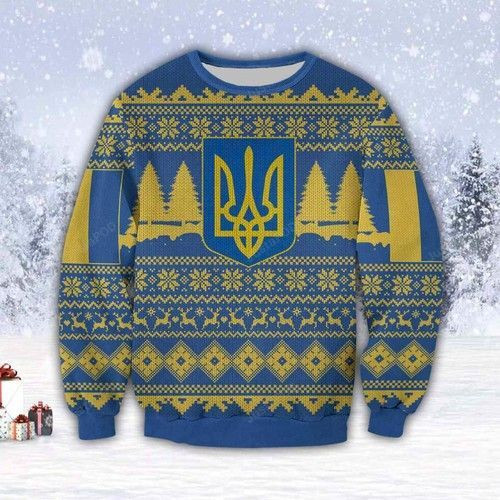 Ukraina Ugly Christmas Sweater Adult 3D Funny Matching for family