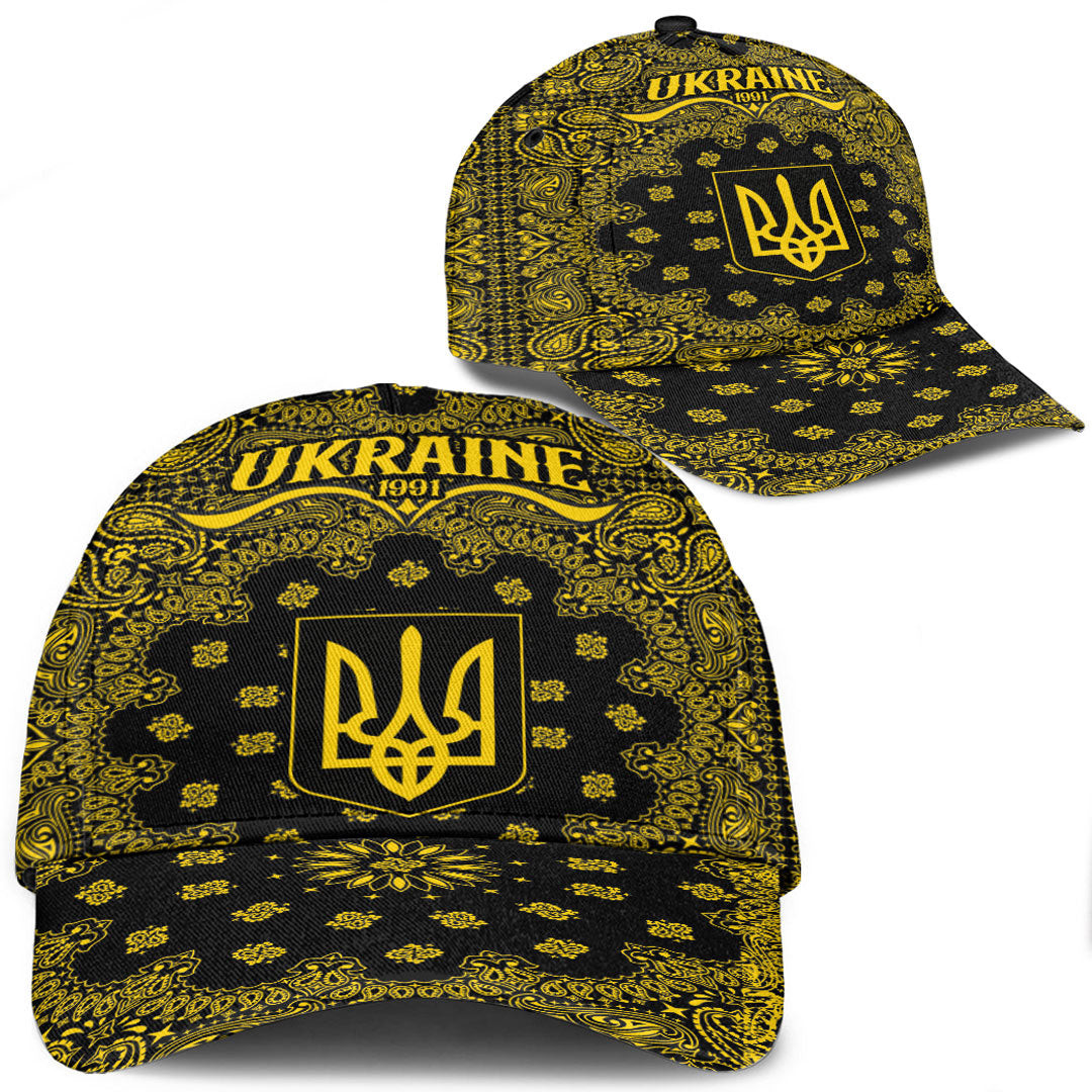 Ukraine Classic Cap Paisley Bandana Never Out of Date" Personalized Cap Trucker Hats Custom Hats Gifts For Men & Women"