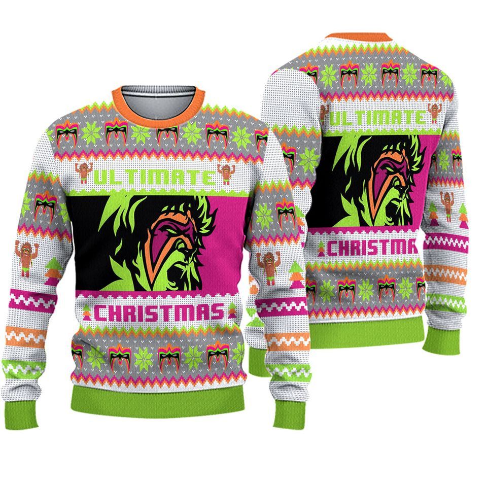 Ultimate Warrior Christmas Pro Wrestling Ugly Christmas Sweater