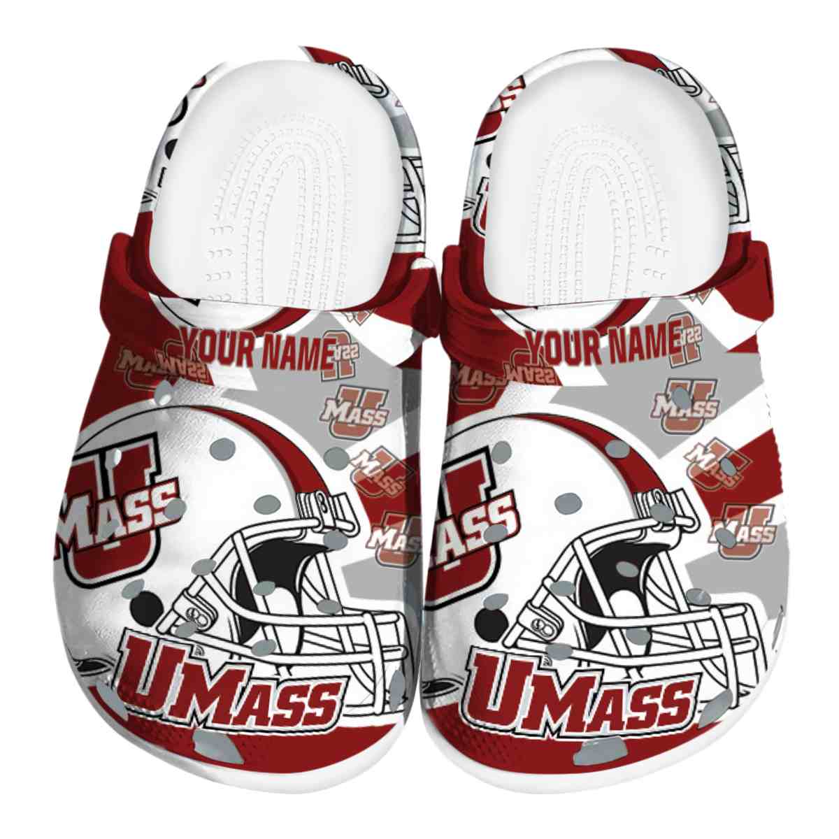 UMass Minutemen football NCAA Sport Crocs Crocband Clogs Shoes Comfortable For Men Women and Kids