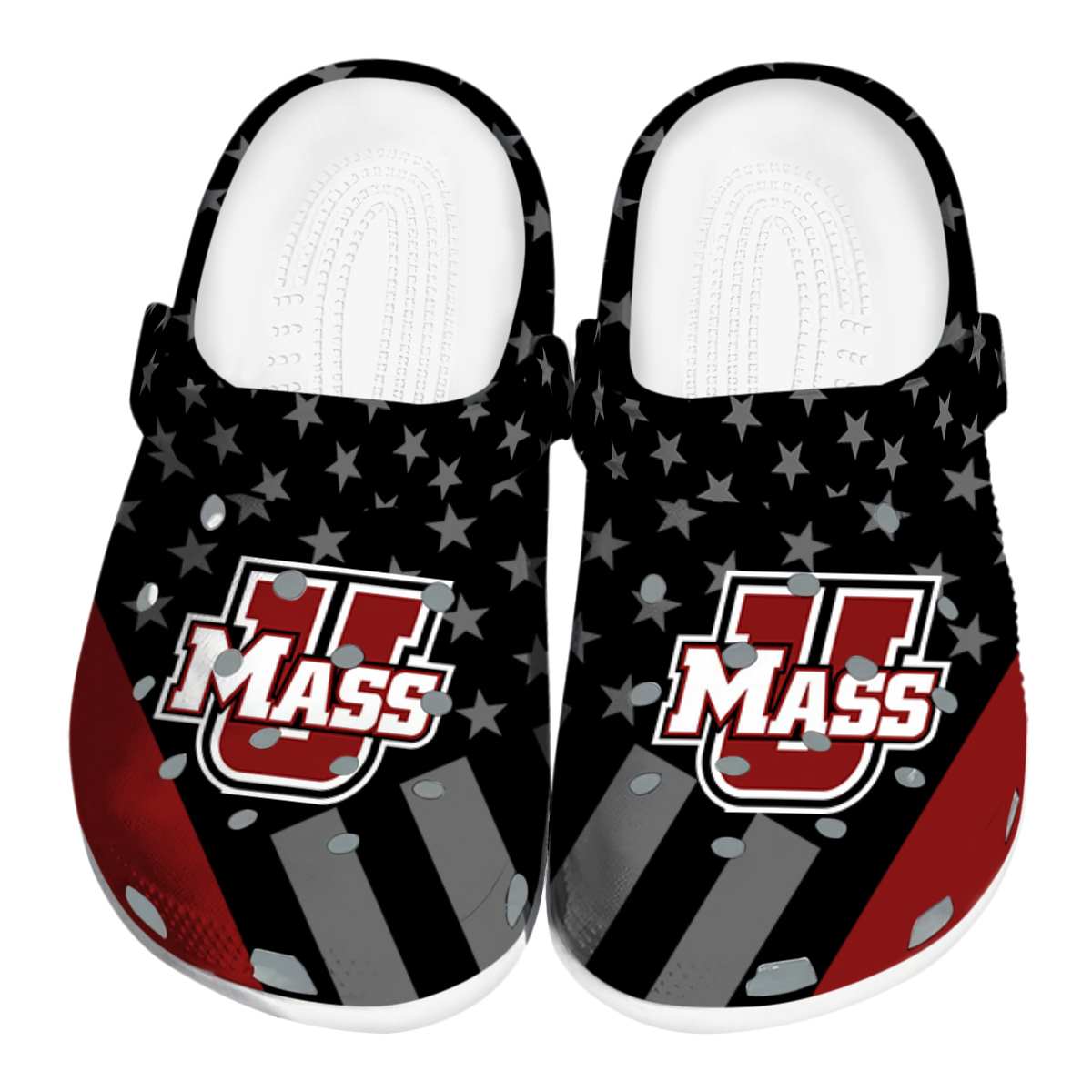 UMass Minutemen NCAA Sport Crocs Crocband Clogs Shoes Comfortable For Men Women and Kids