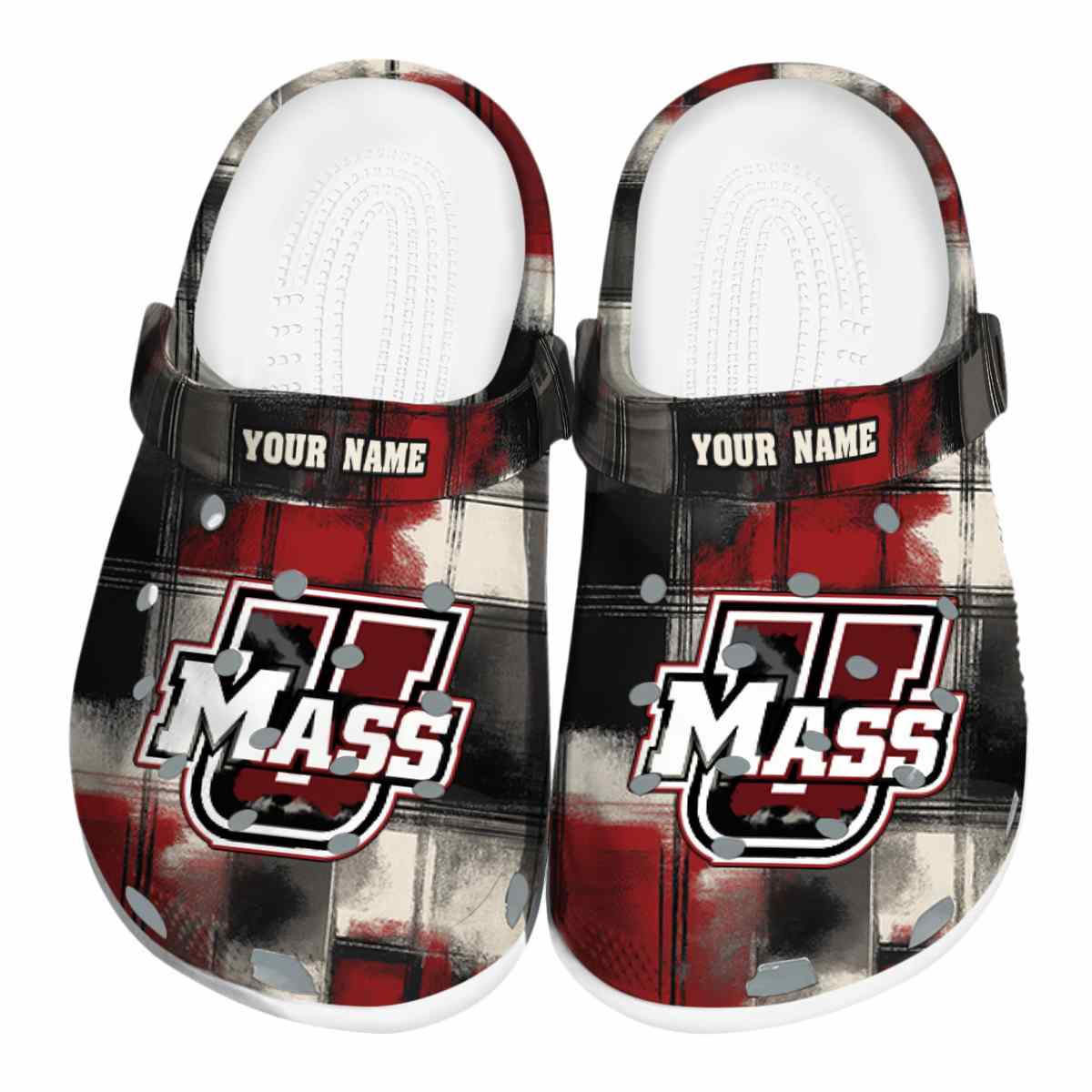 UMass Minutemen NCAA Sport Crocs Crocband Clogs Shoes Comfortable For Men Women and Kids