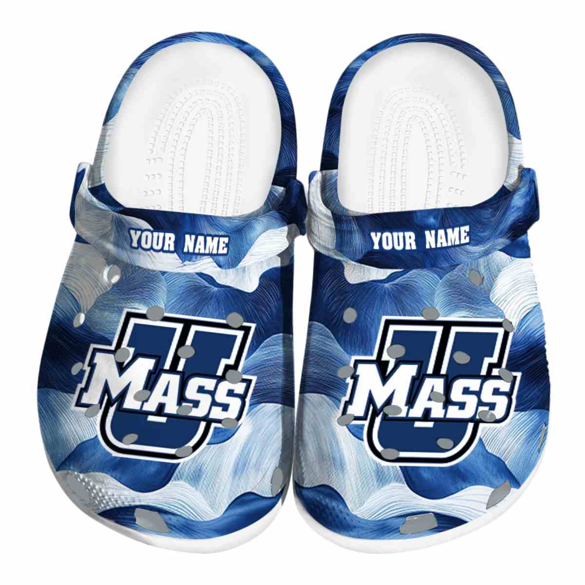 UMass Minutemen NCAA Sport Crocs Crocband Clogs Shoes Comfortable For Men Women and Kids