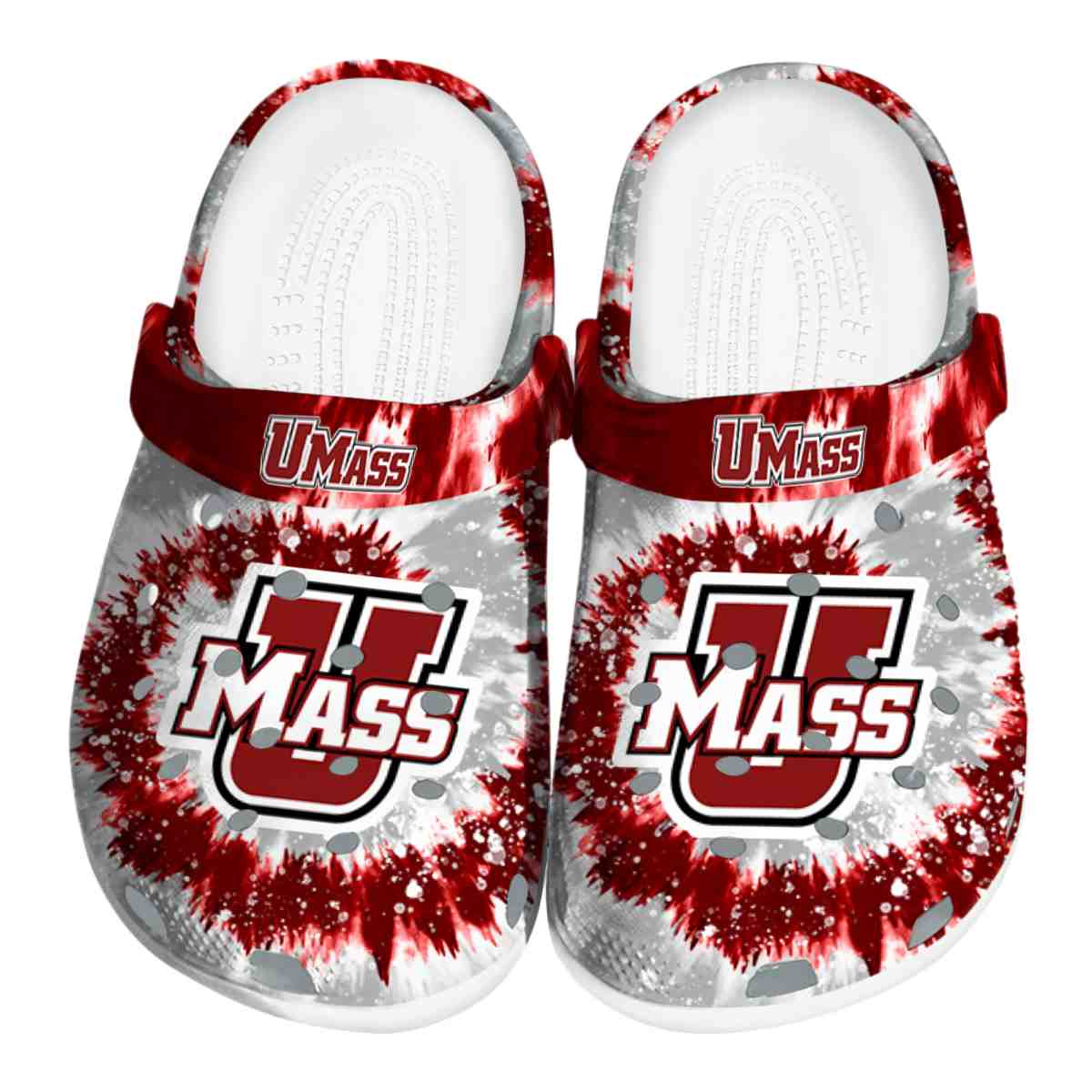 UMass Minutemen NCAA Sport Crocs Crocband Clogs Shoes Comfortable For Men Women and Kids