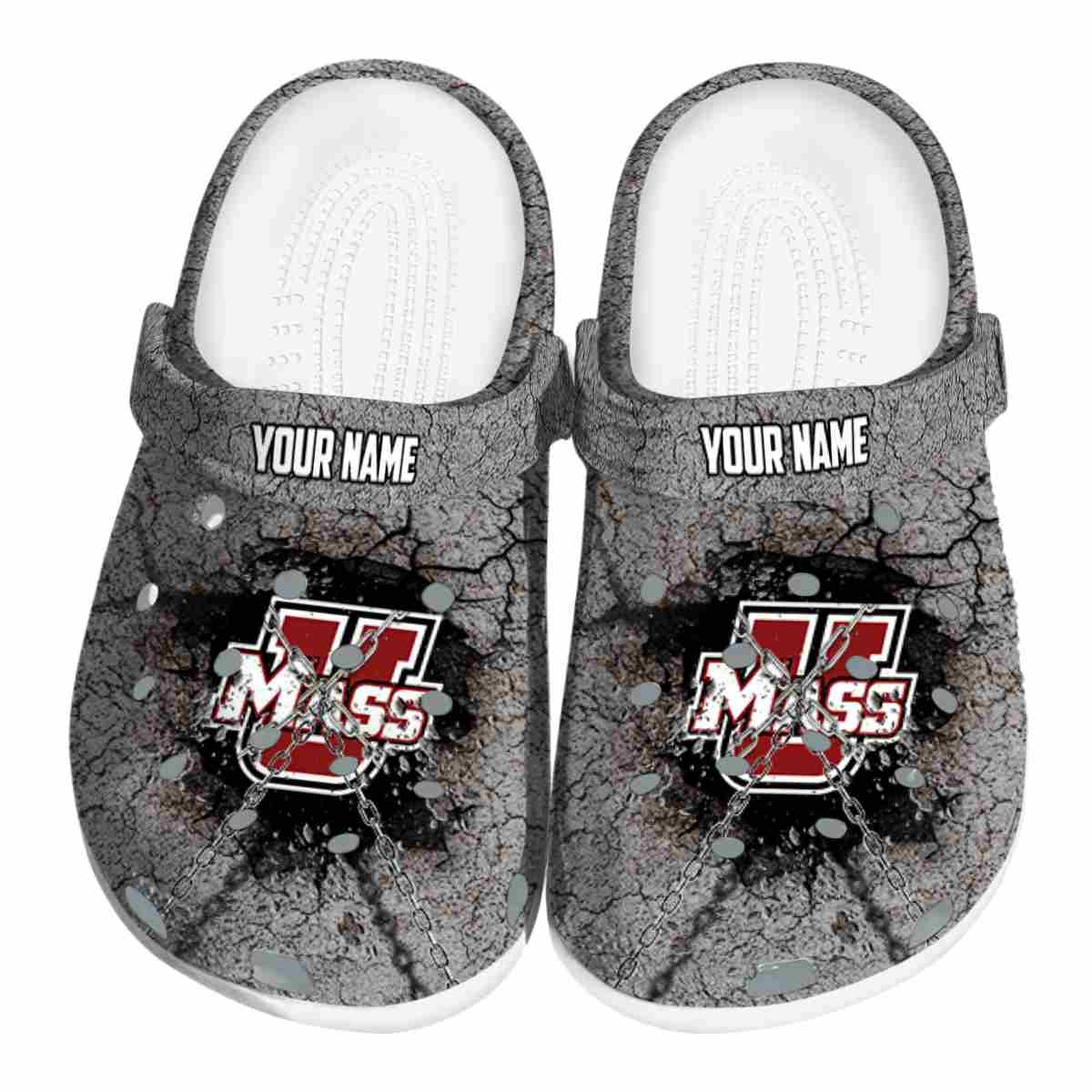 UMass Minutemen NCAA Sport Crocs Crocband Clogs Shoes Comfortable For Men Women and Kids
