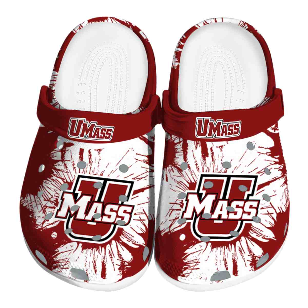 UMass Minutemen NCAA Sport Crocs Crocband Clogs Shoes Comfortable For Men Women and Kids