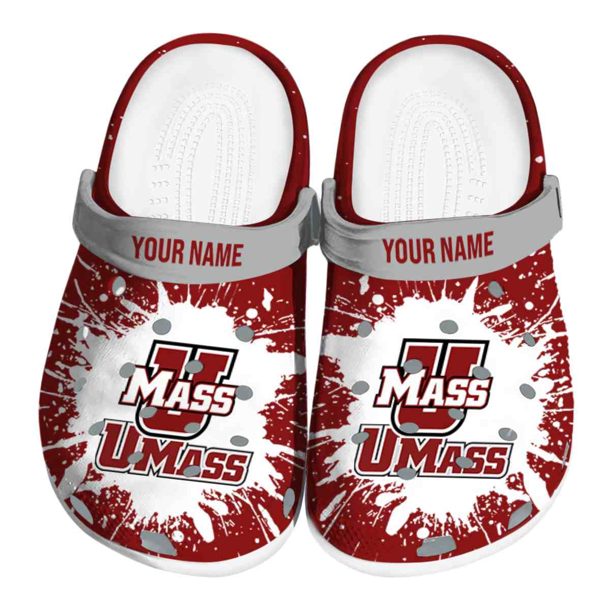 UMass Minutemen NCAA Sport Crocs Crocband Clogs Shoes Comfortable For Men Women and Kids