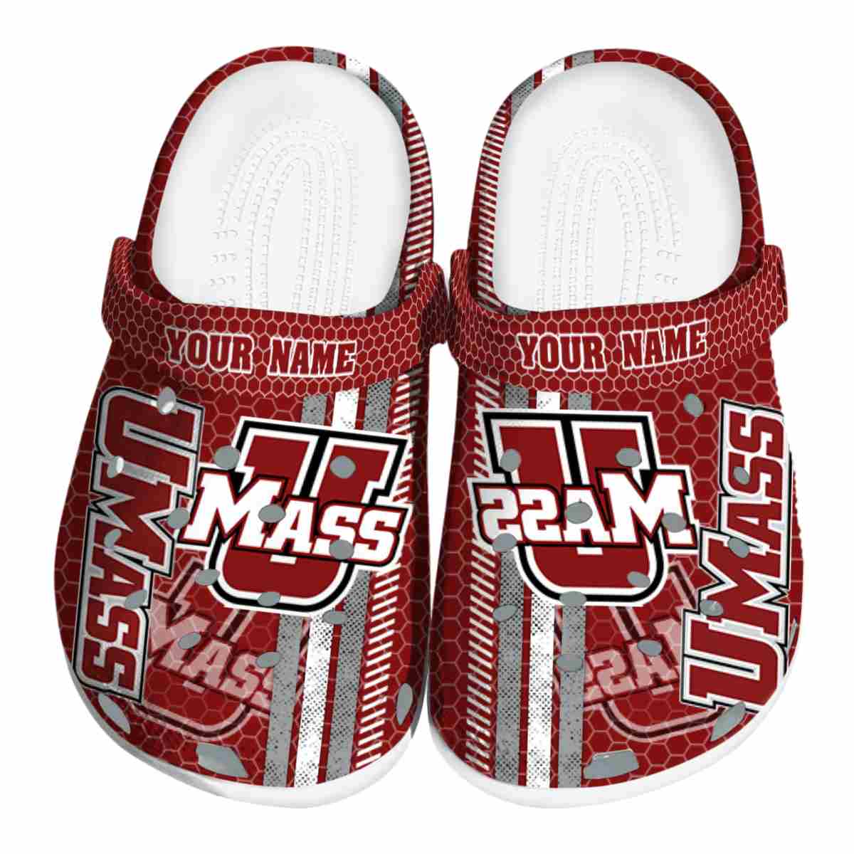 UMass Minutemen NCAA Sport Crocs Crocband Clogs Shoes Comfortable For Men Women and Kids