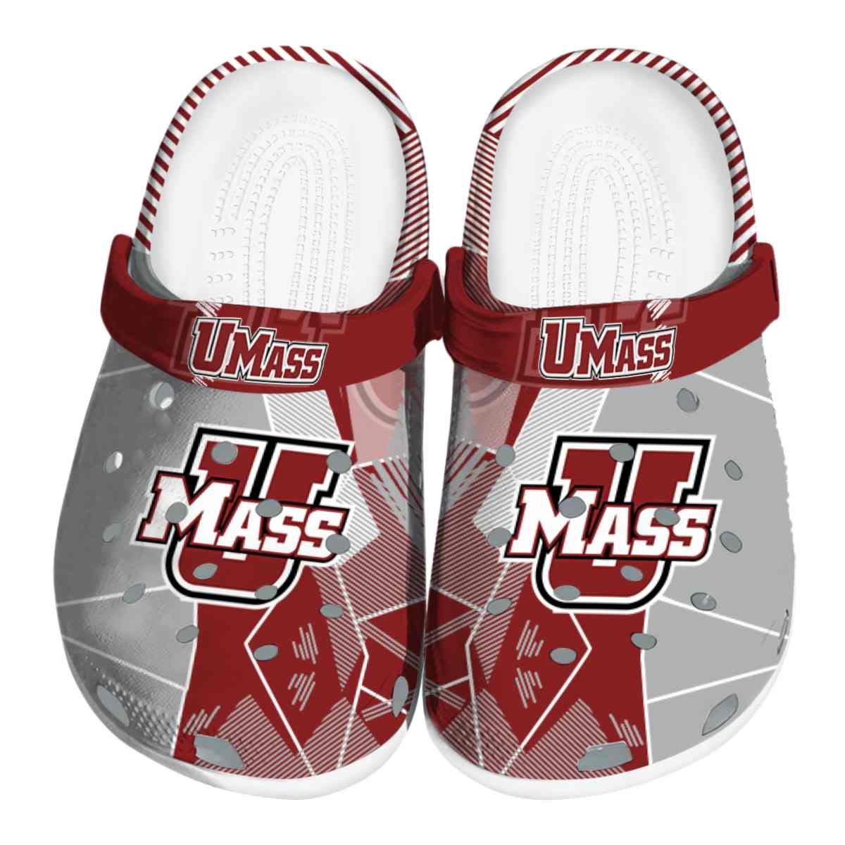 UMass Minutemen NCAA Sport Crocs Crocband Clogs Shoes Comfortable For Men Women and Kids
