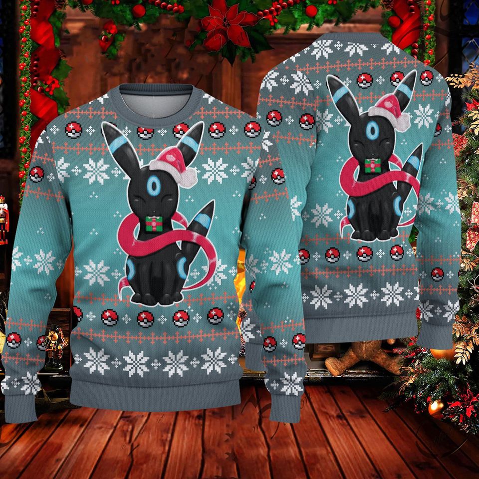 Umbreon Ugly Christmas Sweater, Umbreon Fan Ugly Sweater