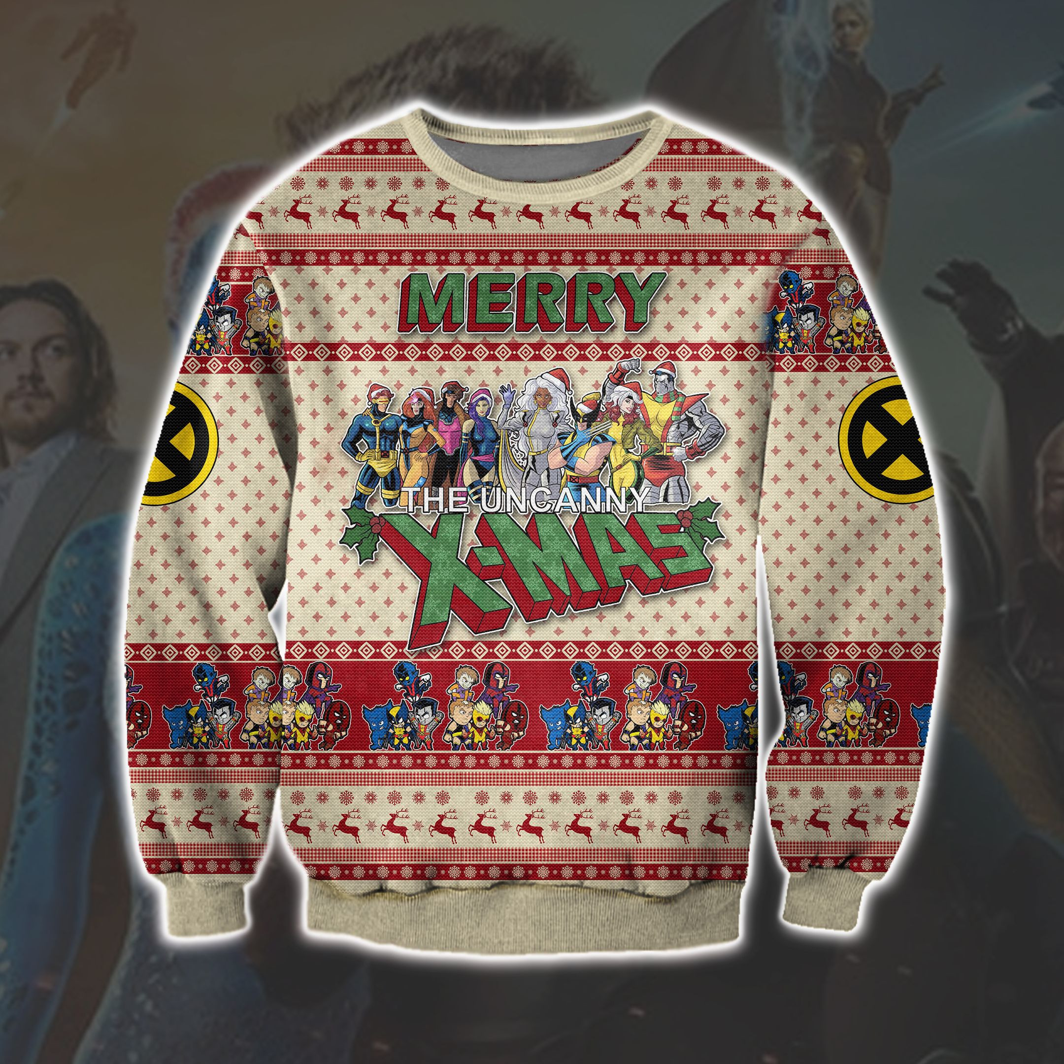 Uncanny X-Men Ugly Christmas Sweater Adult 3D Funny Matching for family