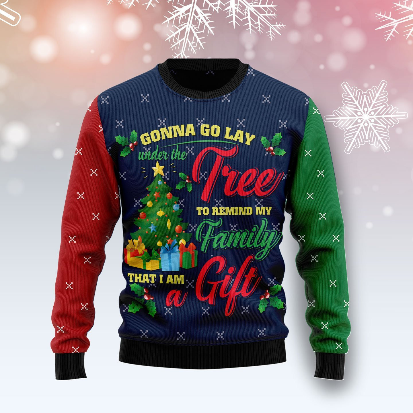 Under Tree Remind My Family Ugly Christmas Sweater Adult 3D Funny Matching for family