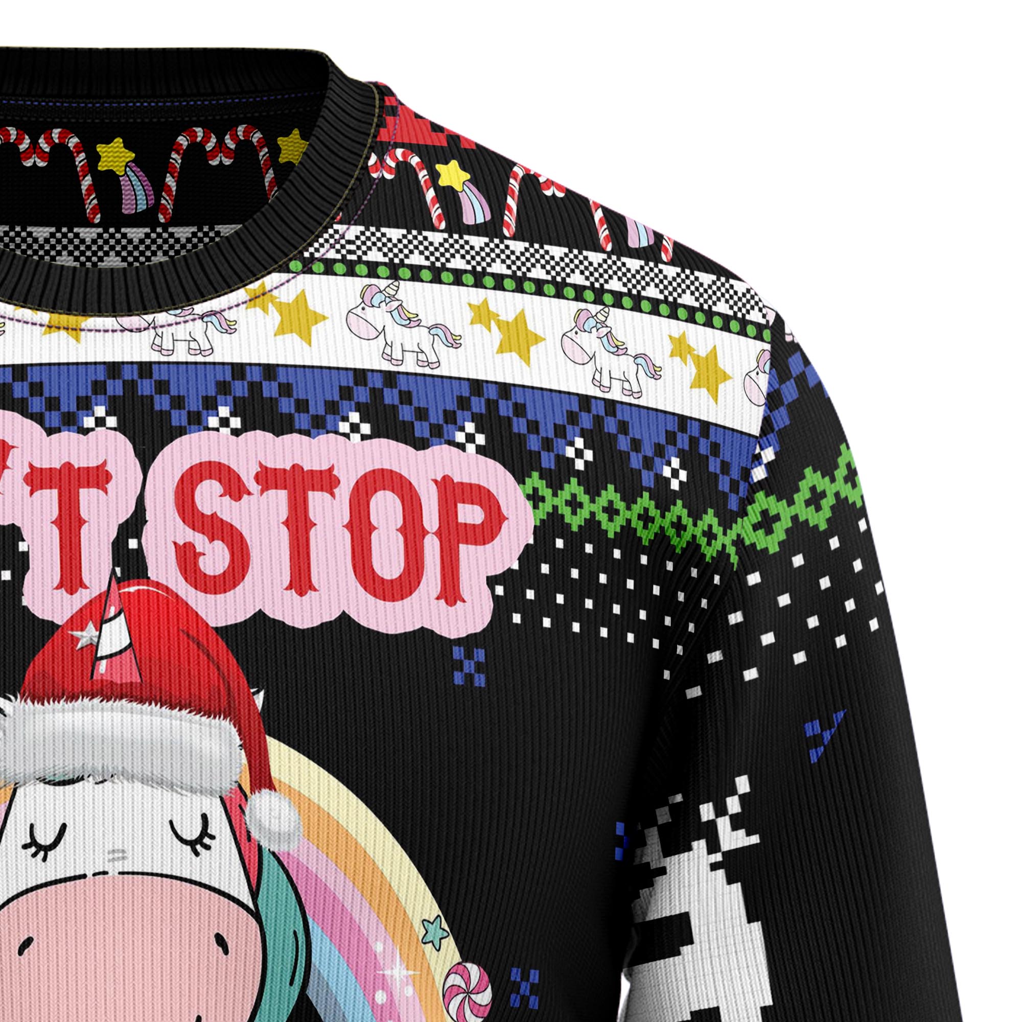 Unicorn Believing Christmas Ugly Christmas Sweater - Image 3